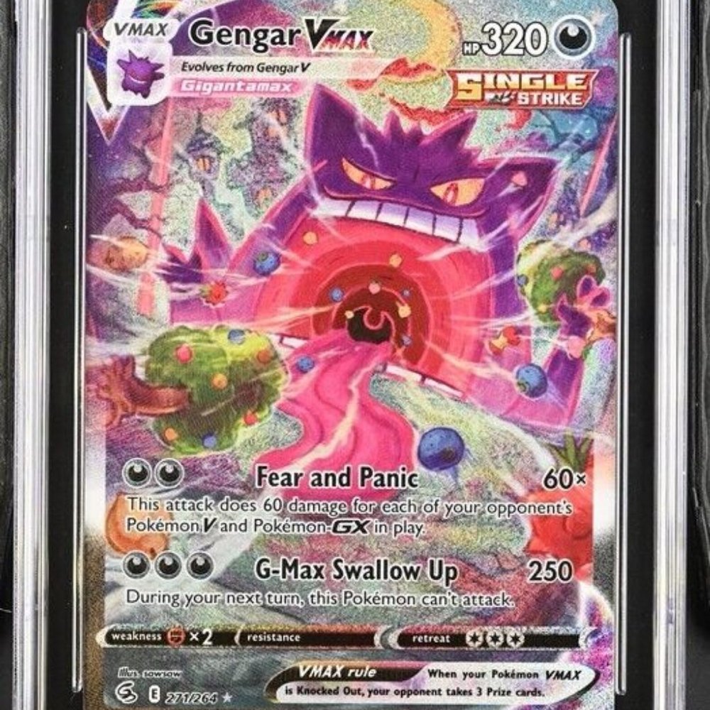 Gengar VMAX Fusion Strike 271/264 Holo Secret Rare Pokémon TCG CGC 10 Sub Grades